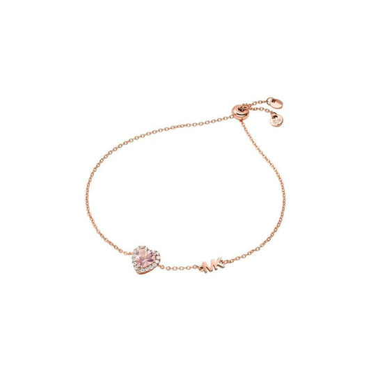 PREMIUM ROSE GOLD MORGANITE HEART ADJUSTABLE BRACELET