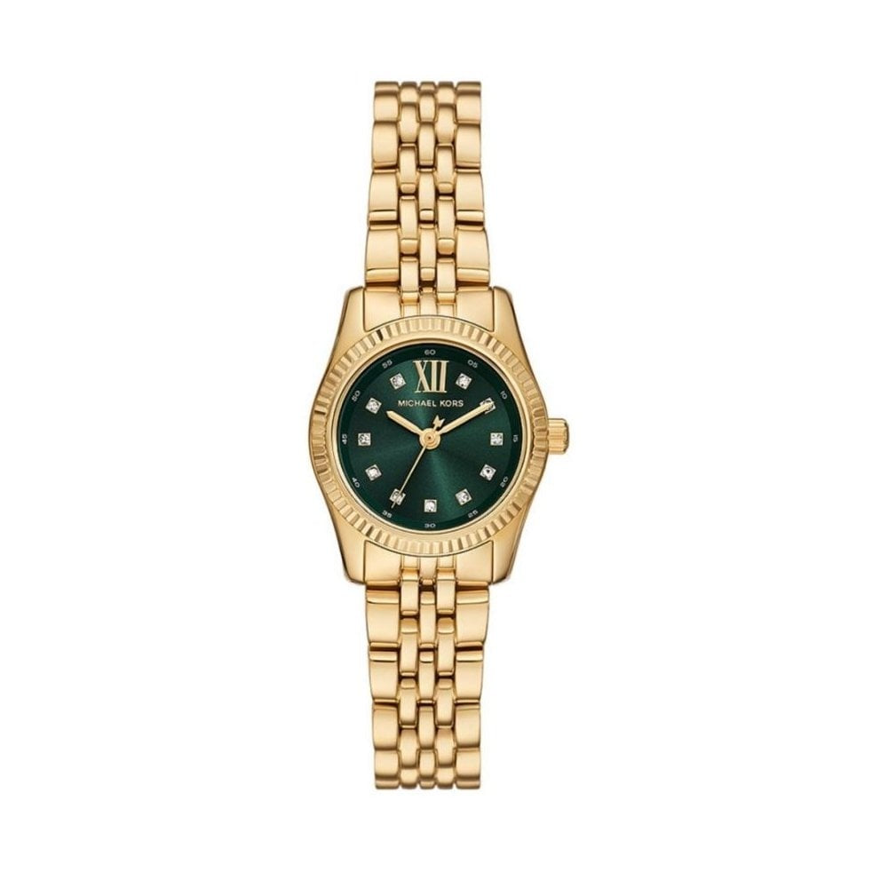 Petite Lexington, 26mm Green Dial Ladies Gold Stainless Steel Watch