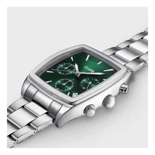 Quartaut, Green Chronograph Dial, Gents Stainless Steel Watch