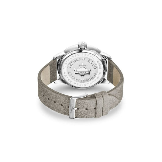 REBEL AT HEART MENS WATCH, TAUPE-COLOURED LEATHER STRAP & SUNRAY DIAL, STAINLESS STEEL CASE