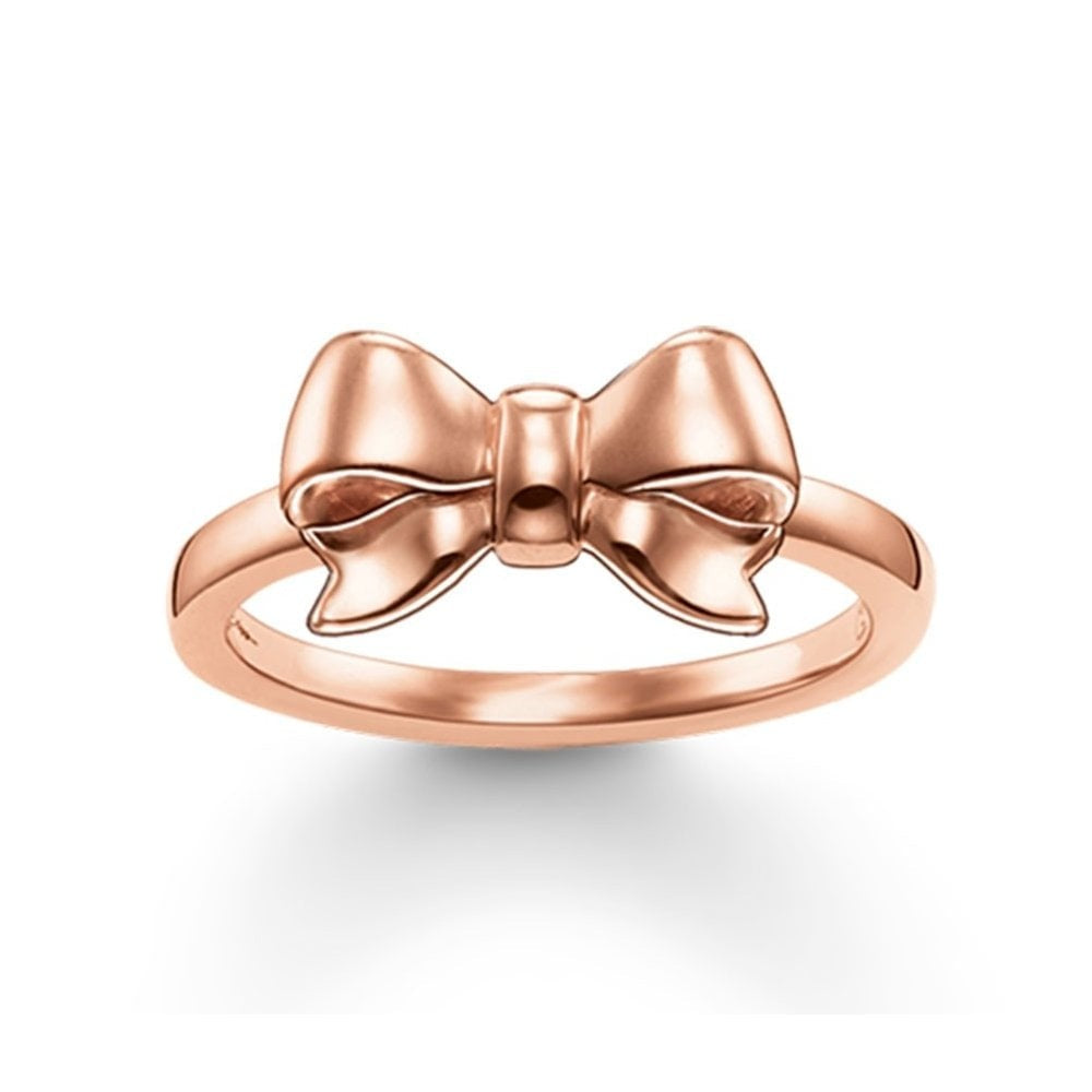 ROSE GOLD ON SILVER BOW RING