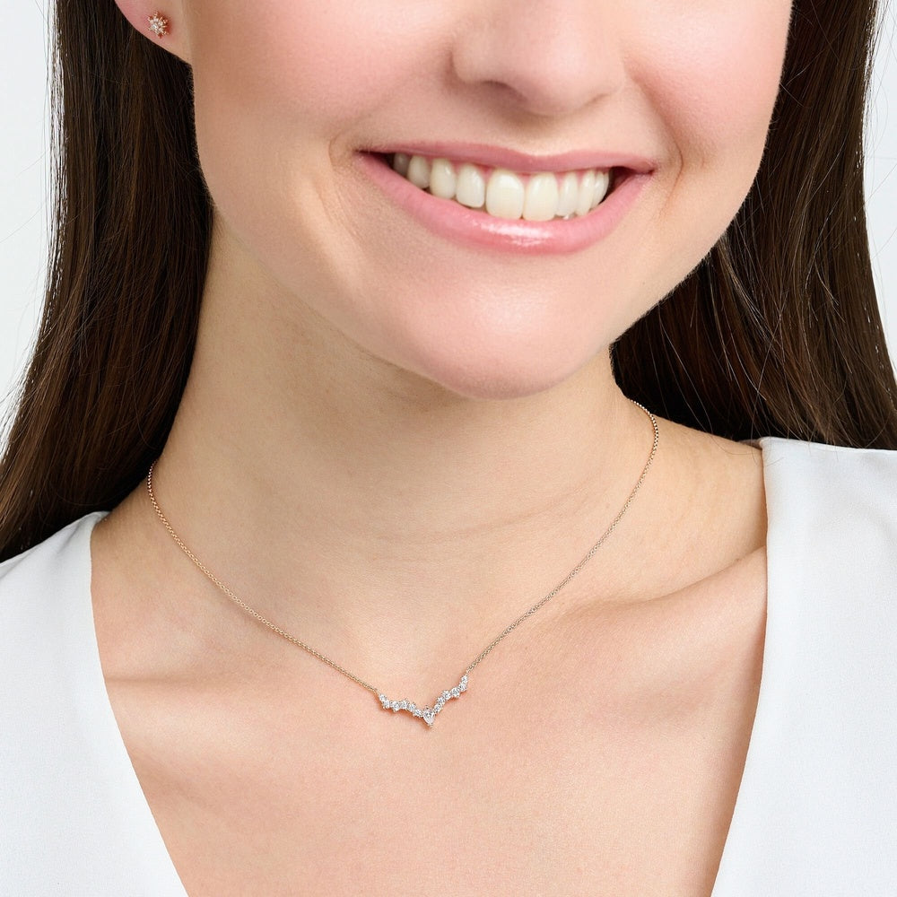 ROSE GOLD ON SILVER ICE CRYSTALS NECKLACE