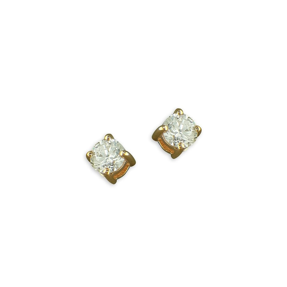 ROSE GOLD VERMEIL CUBIC ZIRCONIA STUD EARRINGS