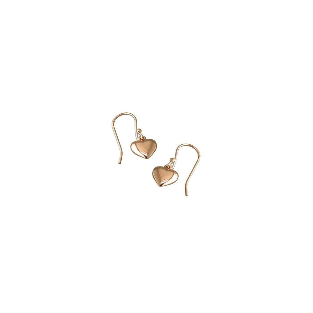 ROSE GOLD VERMEIL DROP HEART EARRINGS