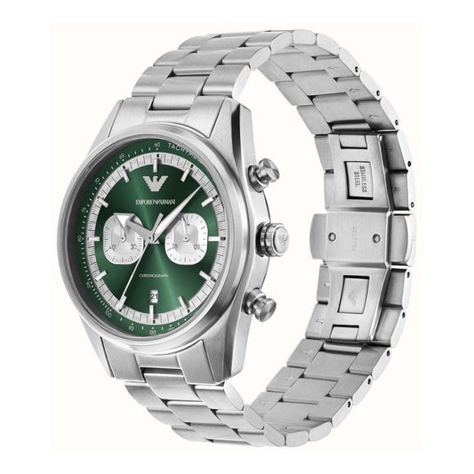 Racer, Green Dial Chronograph Gents Stainless Steel Watch