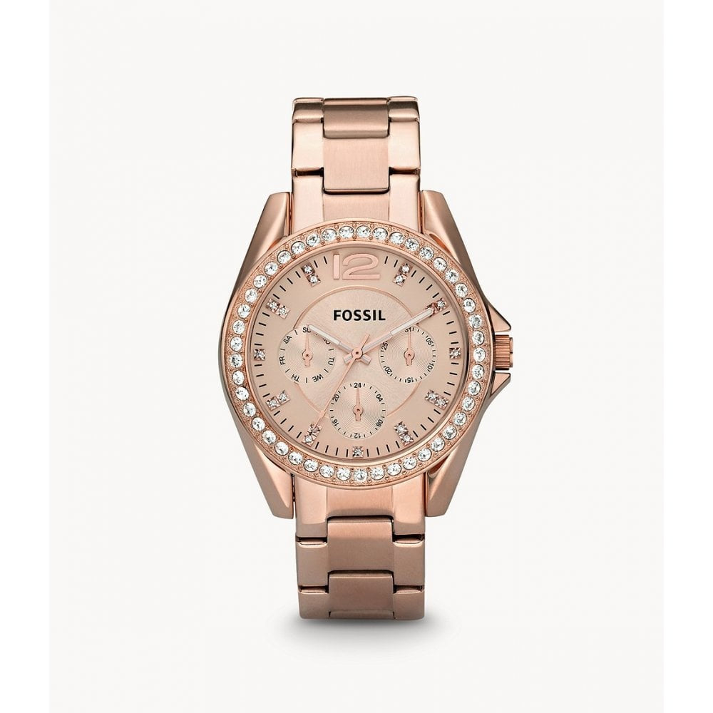 Riley Multifunction Rose-Tone Stainless Steel Watch