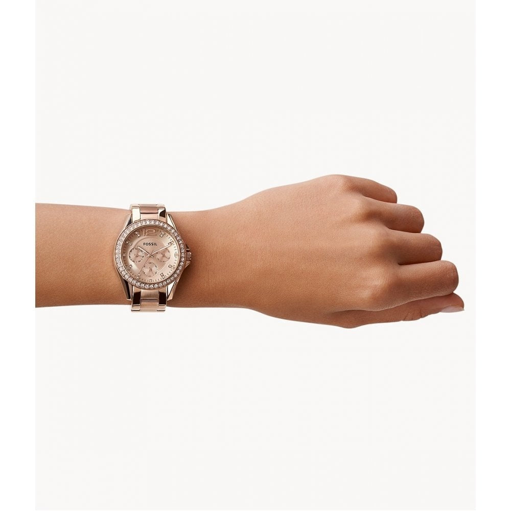 Riley Multifunction Rose-Tone Stainless Steel Watch