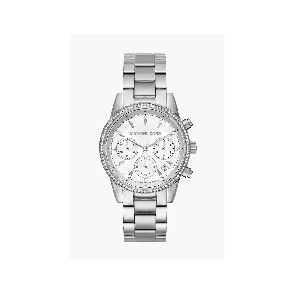 Ritz, Chronograph, Pavé, Ladies Stainless Steel Watch