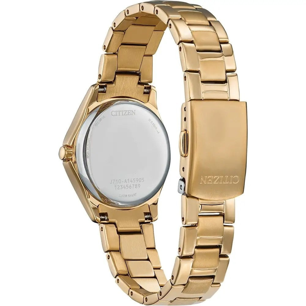 SILHOUTTE CRYSTAL, ECO DRIVE, GOLD TONE, LADIES WATCH