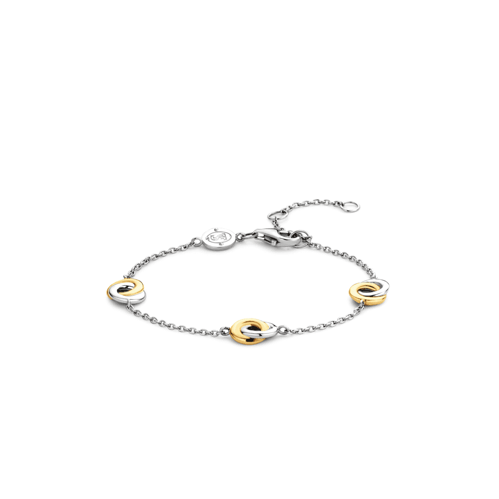 SILVER & GOLD MILANO INTERLOCKONG CIRCLES BRACELET