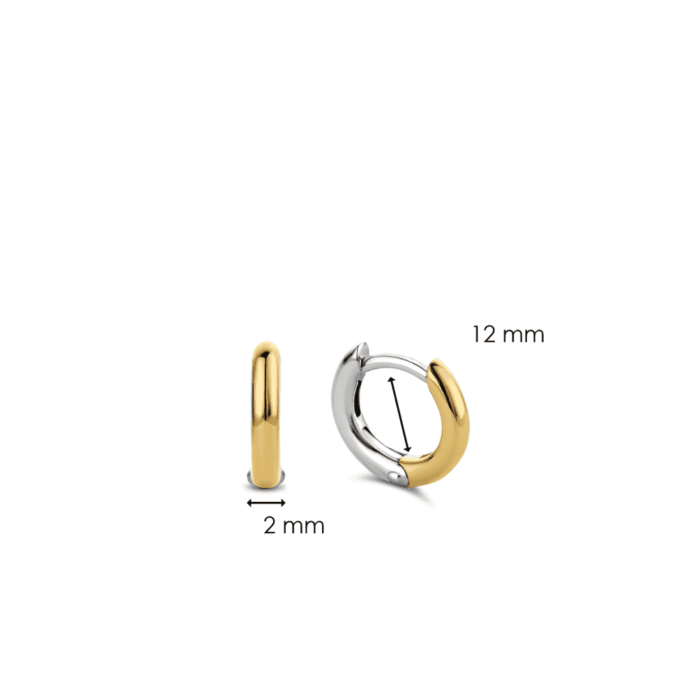 SILVER & GOLD MILANO SMALL PLAIN HOOPS