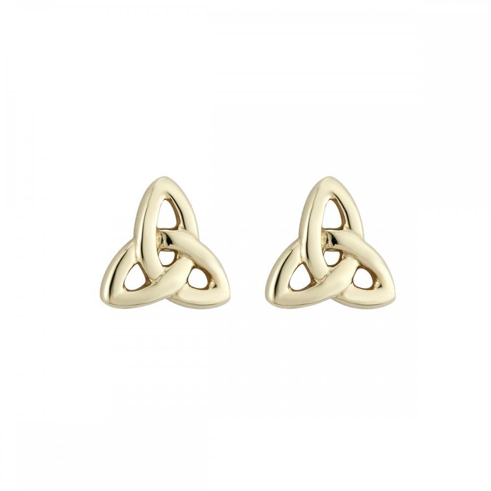 SOLVAR 14K GOLD TINY TRINITY KNOT STUD EARRINGS SOLVAR