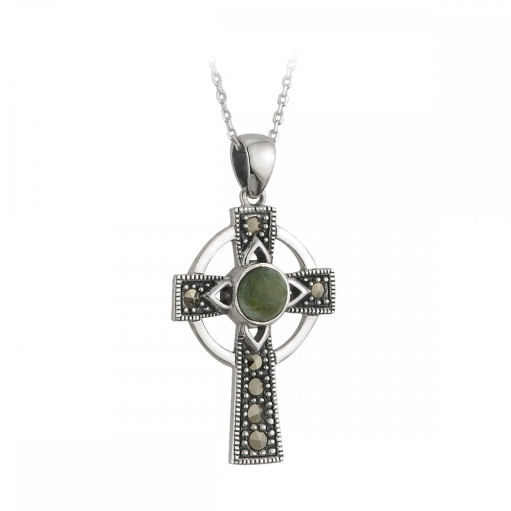 SOLVAR CONNEMARA MARBLE MARCASITE CROSS