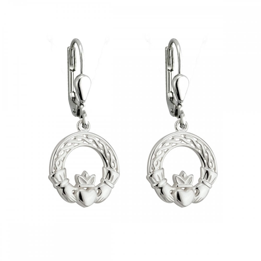 SOLVAR SILVER CLADDAGH DROP EARRINGS