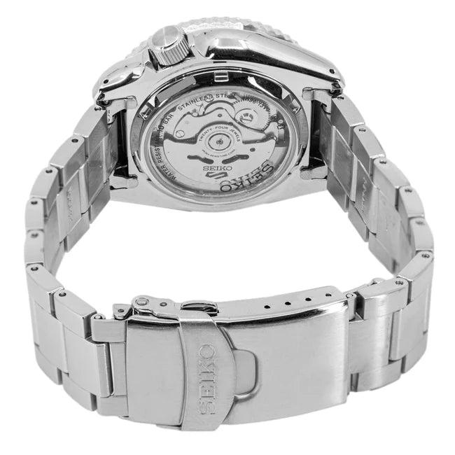 SEIKO 5 'NEW DOUBLE HURRICANE' SPORTS RETRO DIAL GENTS AUTOMATIC STAINLESS STEEL WATCH