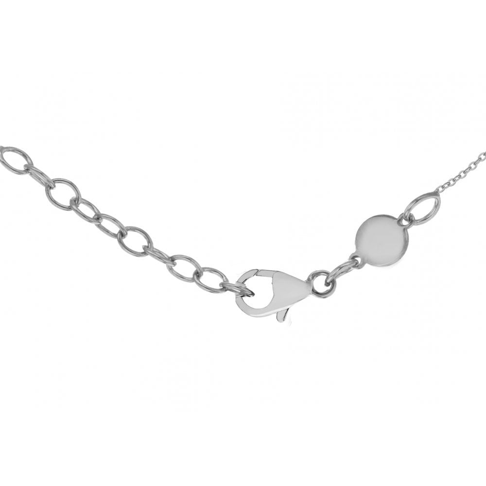 STERLING SILVER 24MM X 15MM DOUBLE-DISC ADJUSTABLE NECKLACE 41CM/16"-43CM/17"