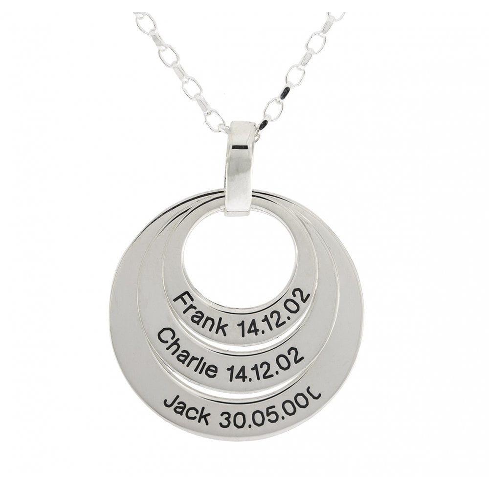STERLING SILVER 3 LAYERED FAMILY PENDANT