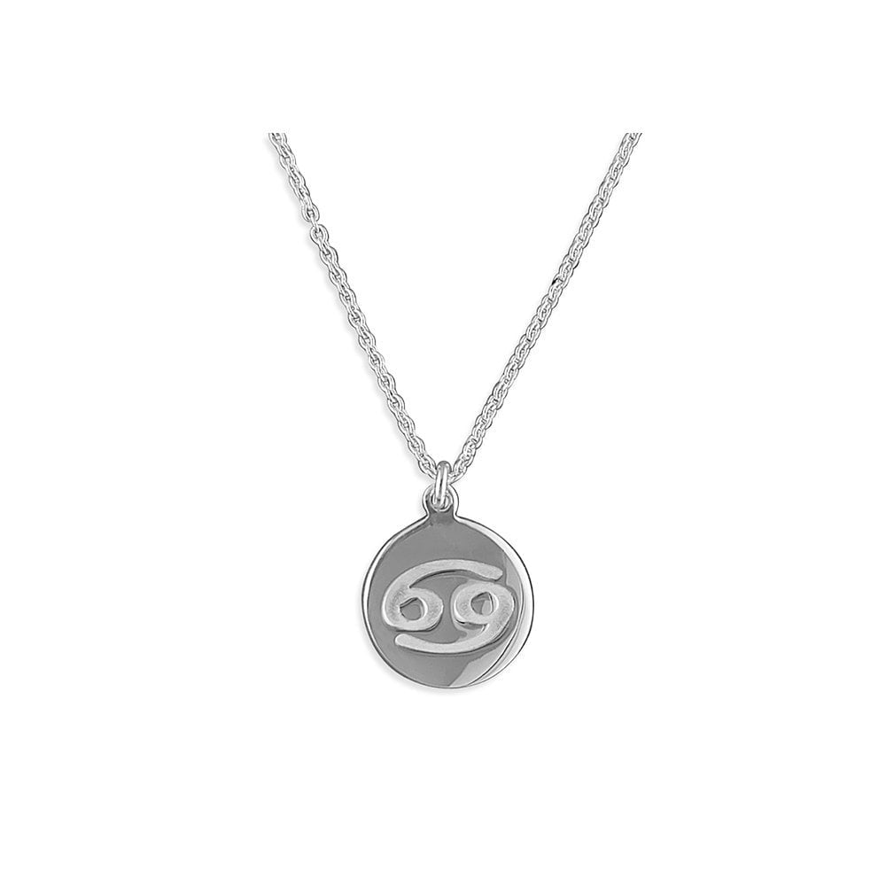 STERLING SILVER CANCER DISC NECKLACE