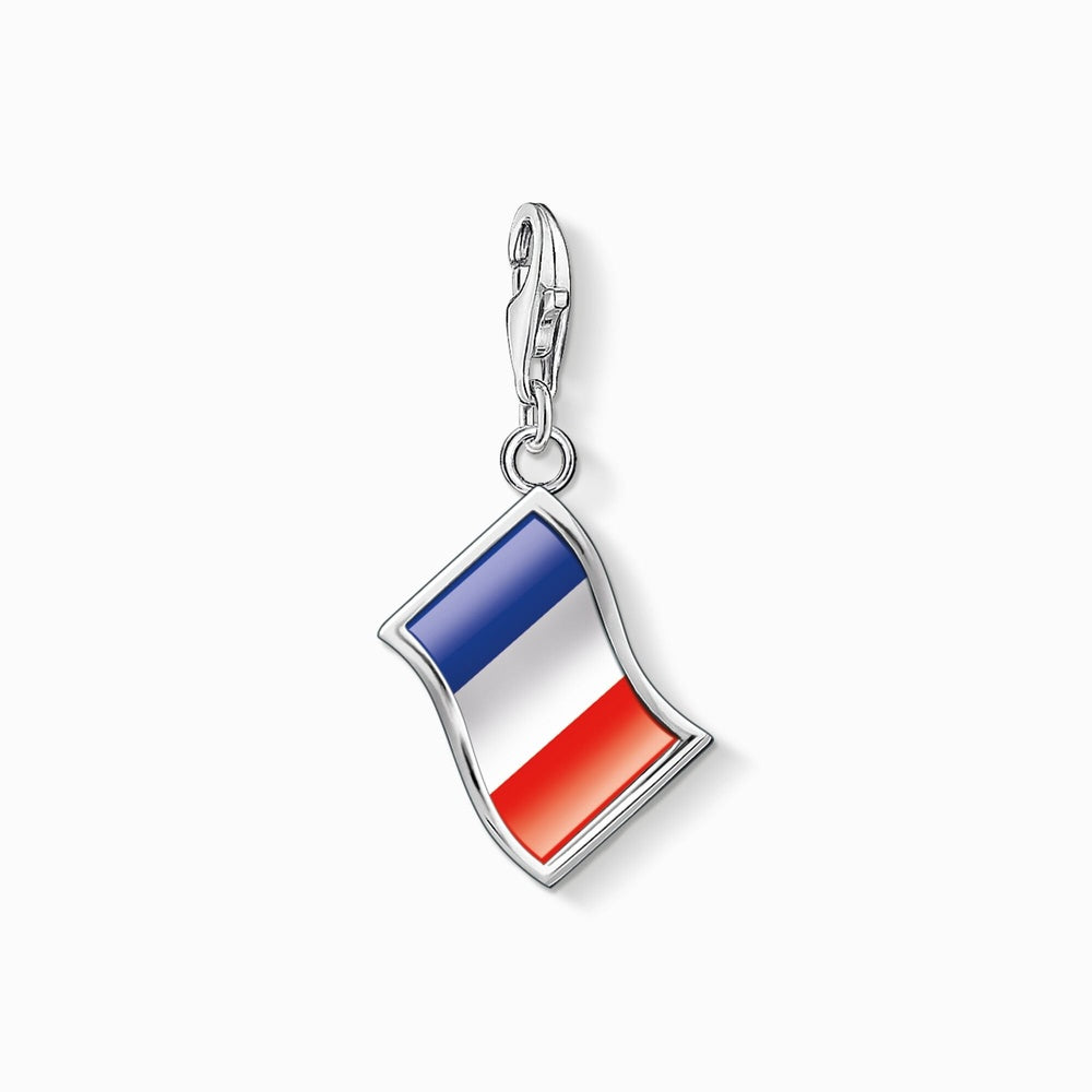 STERLING SILVER CHARM IN FRENCH NATIONAL FLAG DESIGN