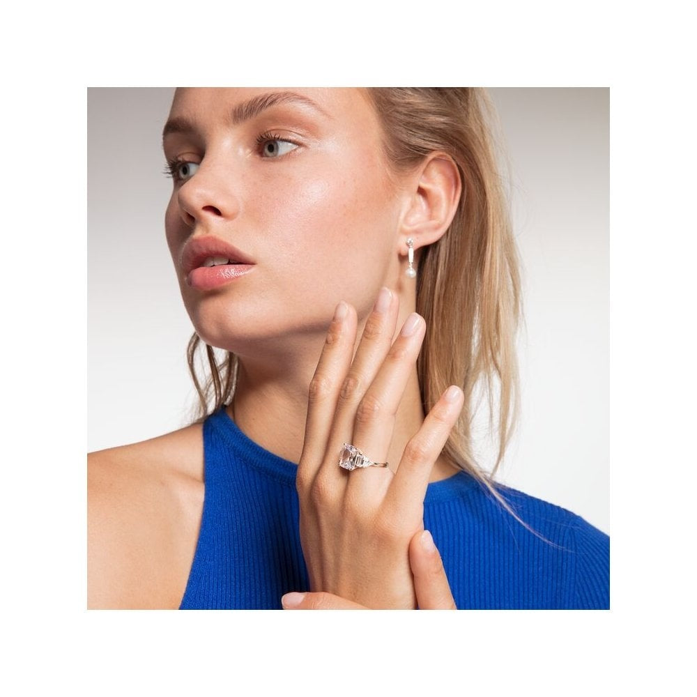 STERLING SILVER CUBIC ZIRCONIA COCKTAIL RING