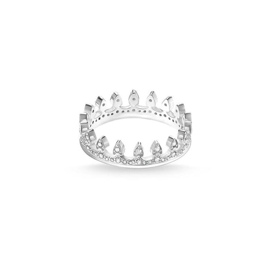 STERLING SILVER CUBIC ZIRCONIA CROWN RING