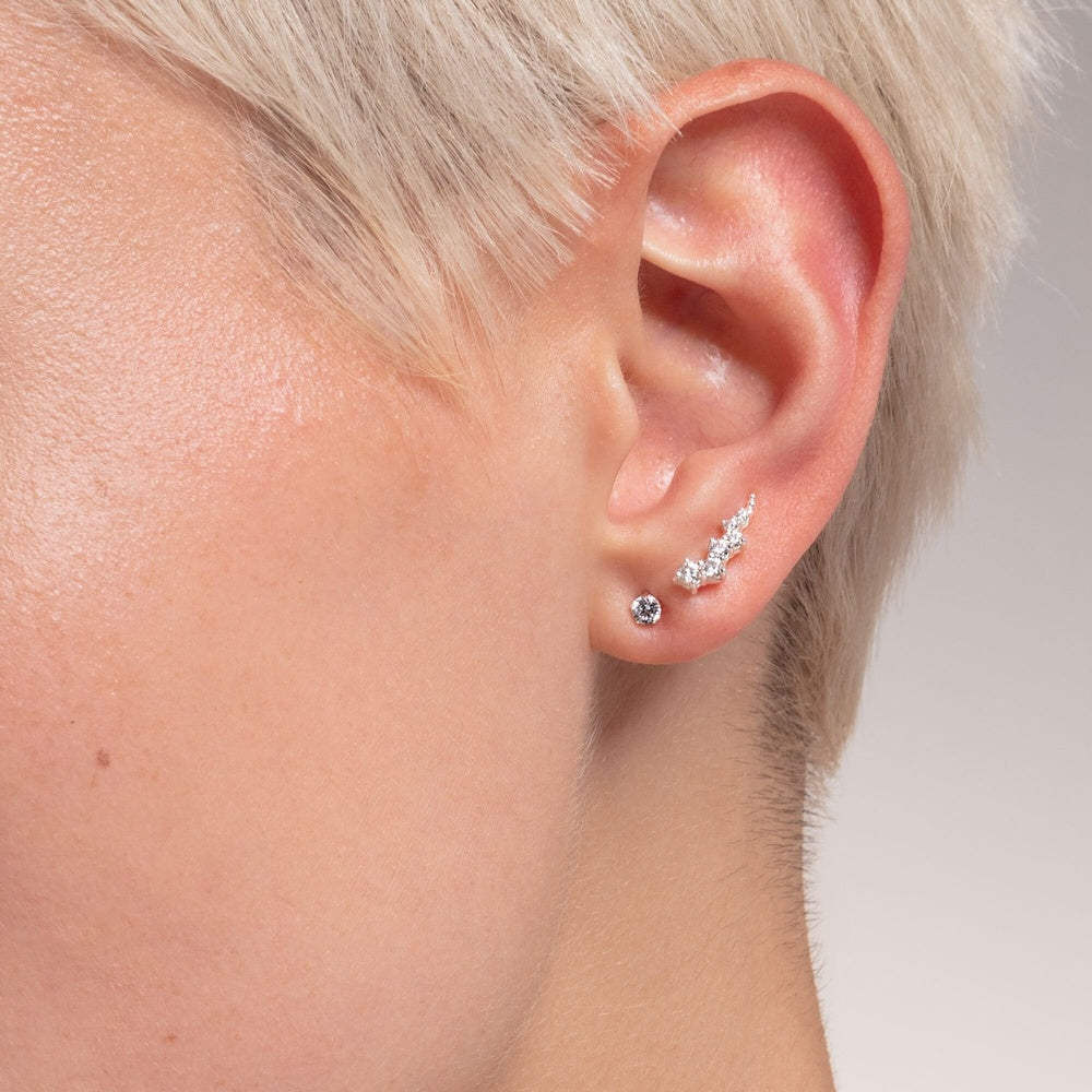 STERLING SILVER CUBIC ZIRCONIA EAR CLIMBER