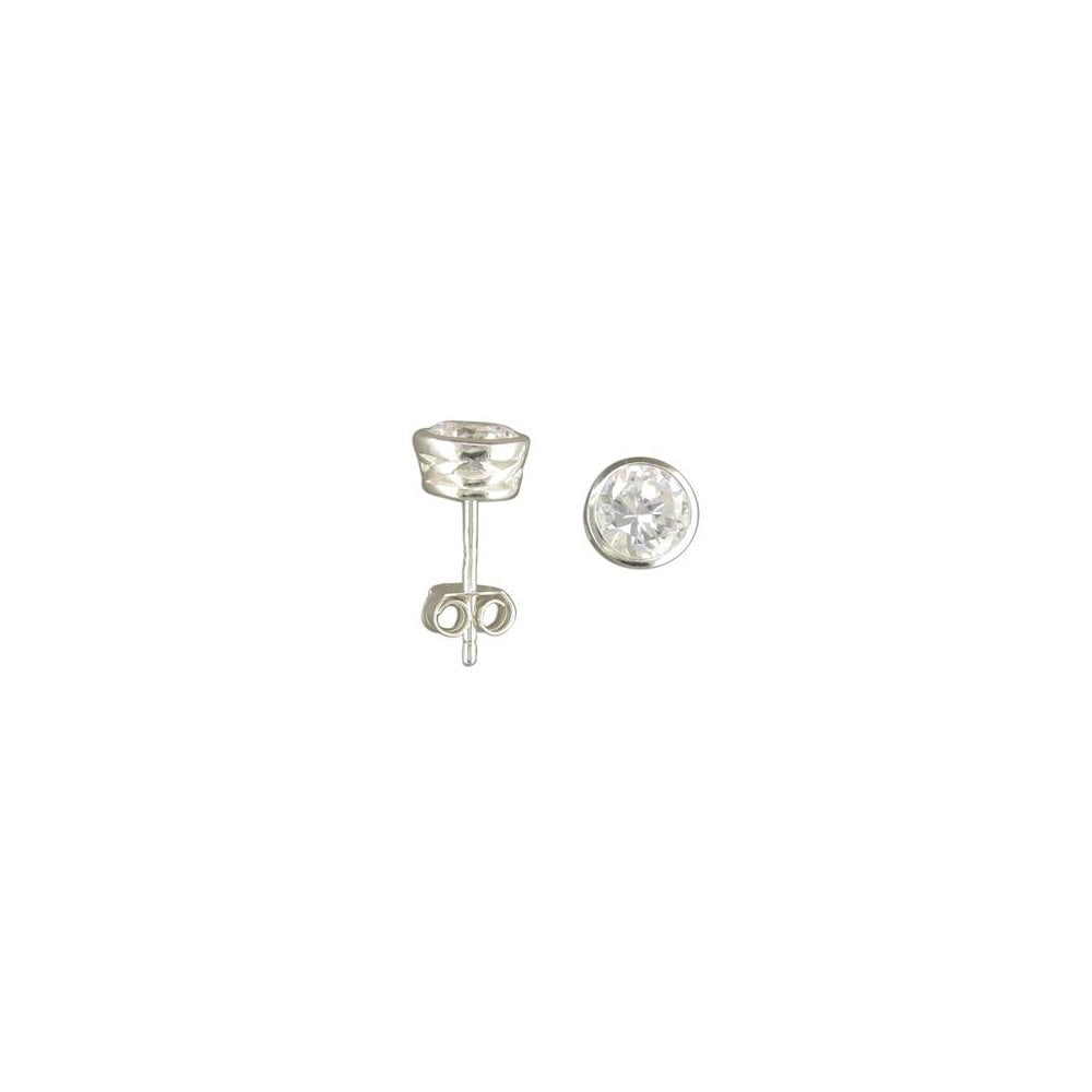STERLING SILVER CUBIC ZIRCONIA STUD EARRINGS