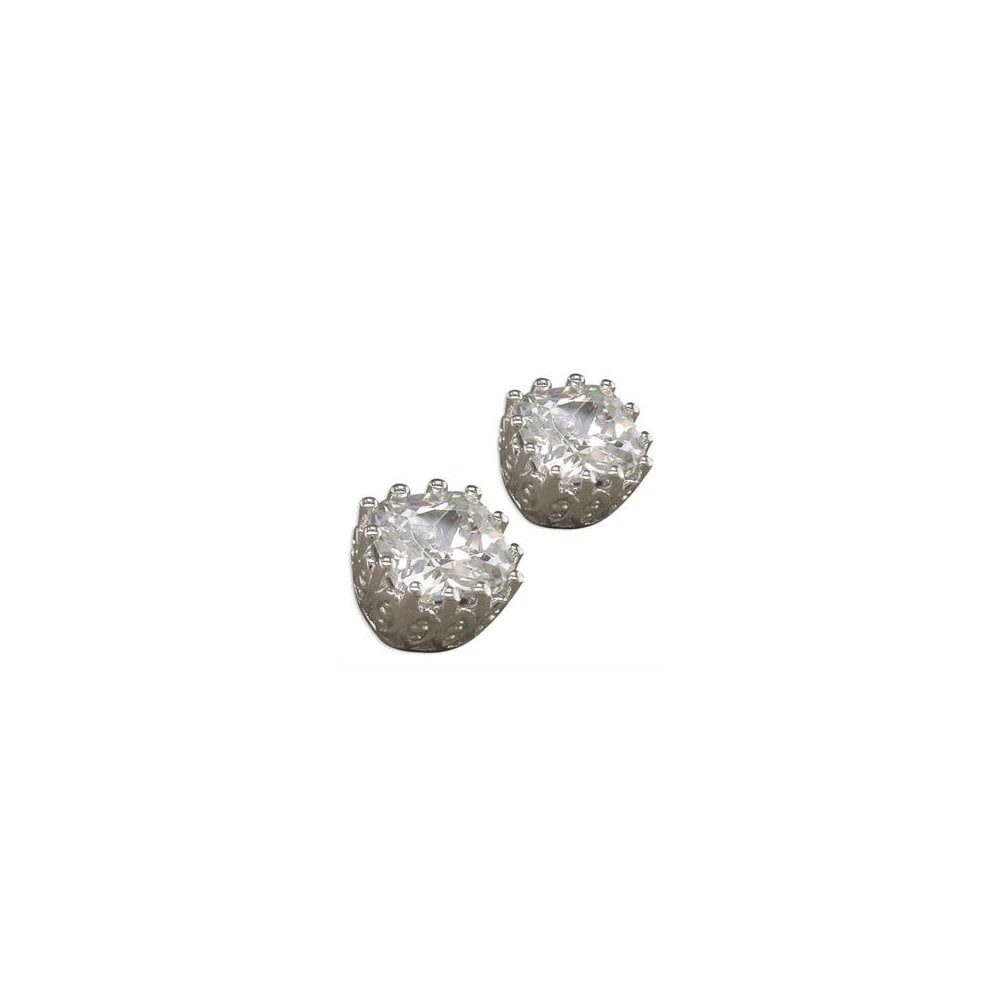 STERLING SILVER CUBIC ZIRCONIA STUD EARRINGS
