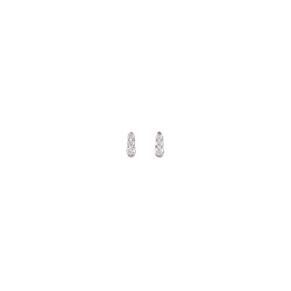 STERLING SILVER CUBIC ZIRCONIA STUD EARRINGS