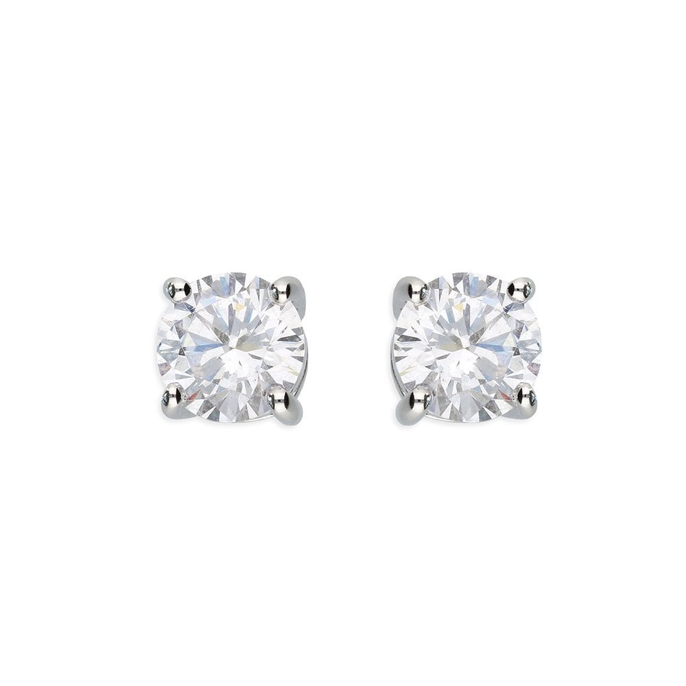 STERLING SILVER CUBIC ZIRCONIA STUD EARRINGS