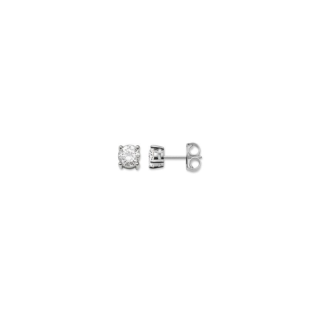 STERLING SILVER CZ STUD EARRINGS