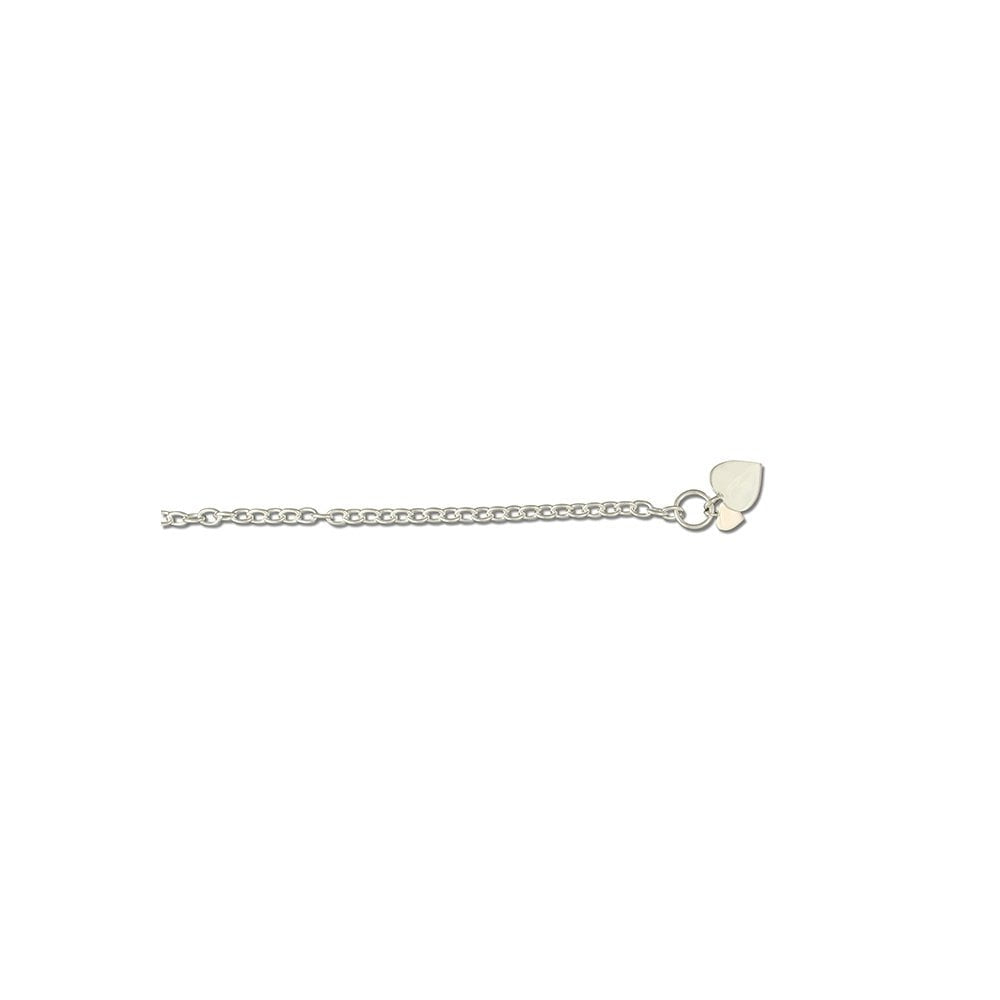 STERLING SILVER DOUBLE HEART & T-BAR BRACELET
