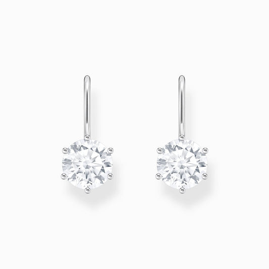 STERLING SILVER DROP EARRINGS WITH WHITE ZIRCONIA