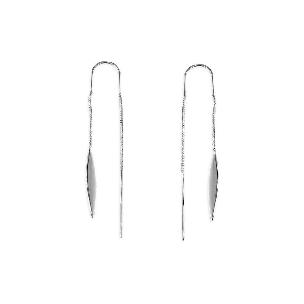 STERLING SILVER DROP LEAF EARRINGS