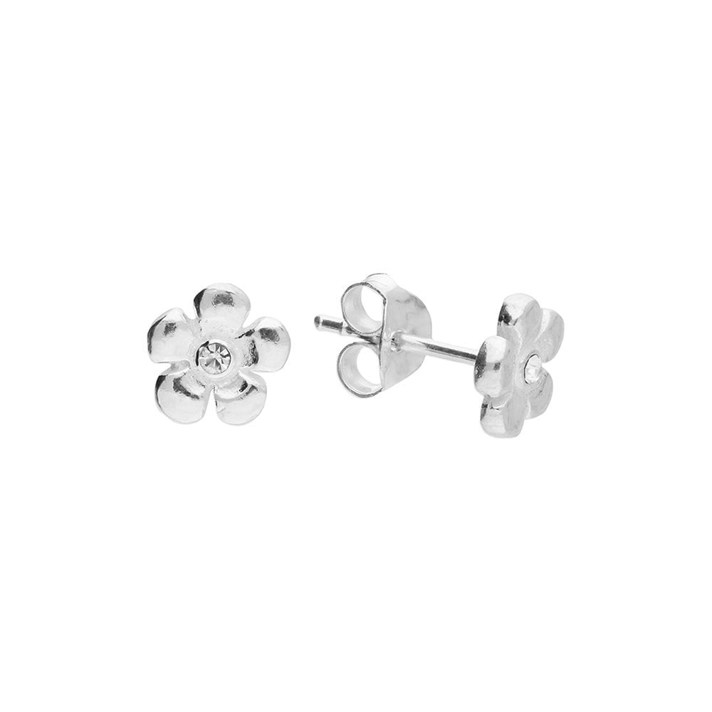 STERLING SILVER FLOWER STUD EARRINGS