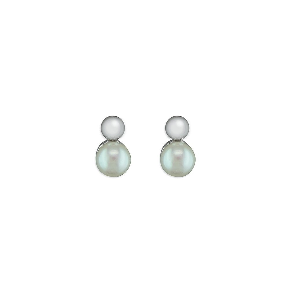 STERLING SILVER FRESHWATER PEARL STUD EARRINGS