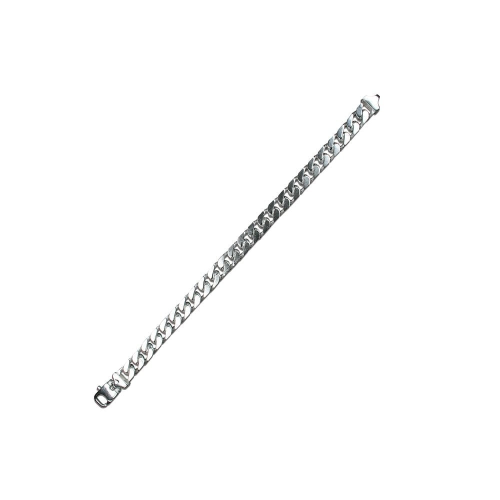 STERLING SILVER GENTS HEAVY CURB BRACELET