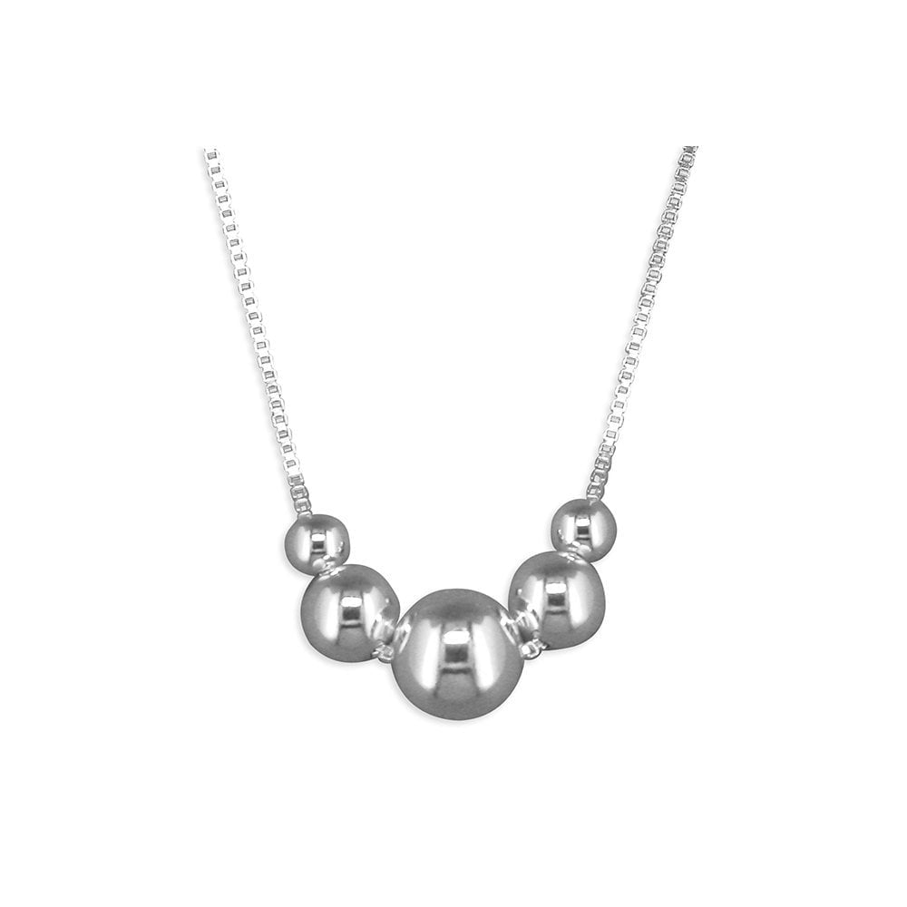 STERLING SILVER GRADUATED BEADS NECKLACE