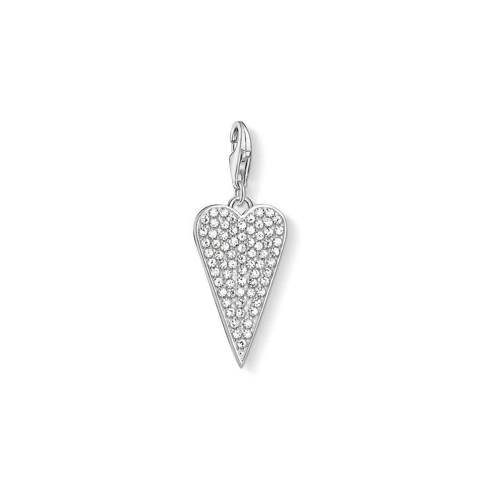 STERLING SILVER HEART PAVÉ CHARM