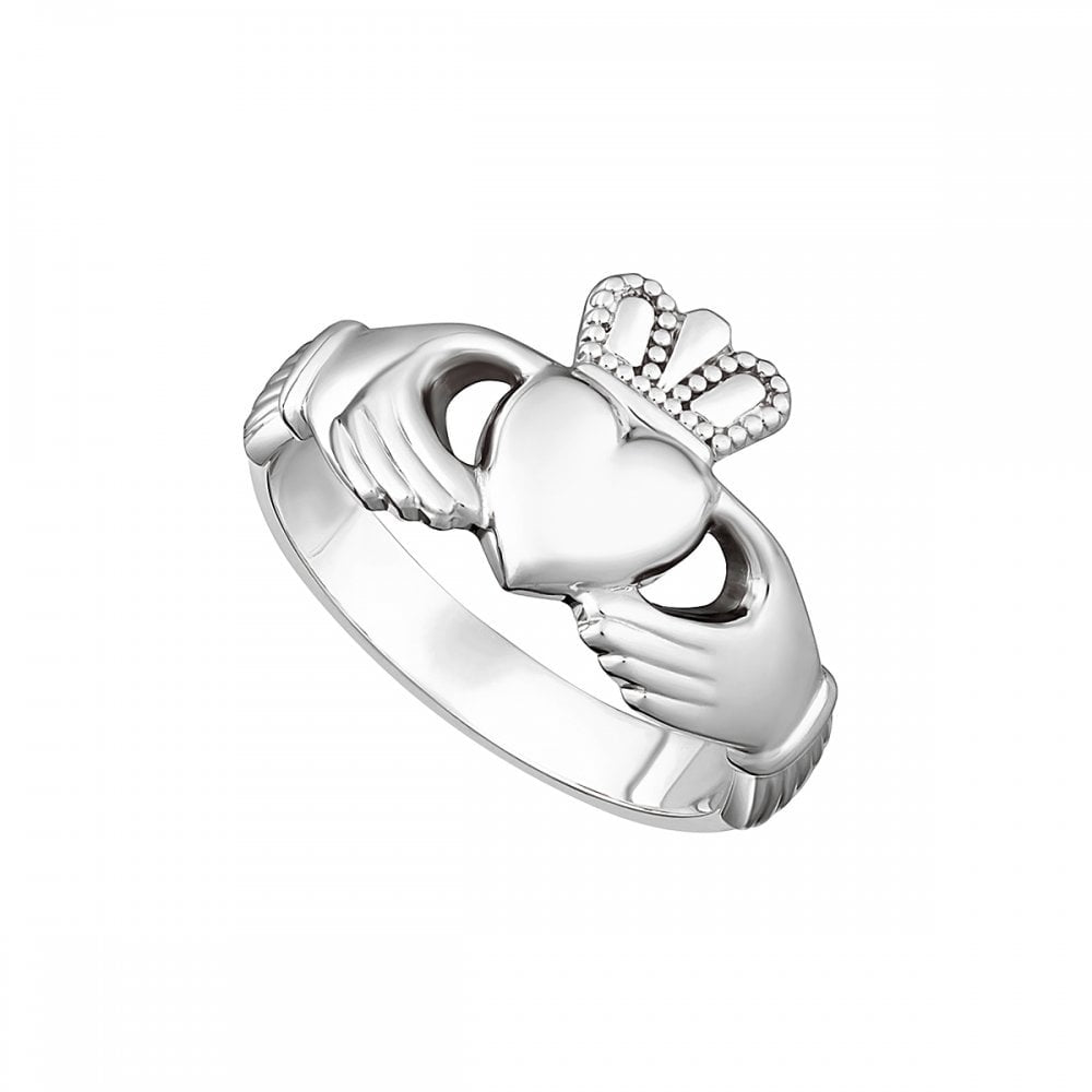 STERLING SILVER HEAVY MAIDS CLADDAGH RING