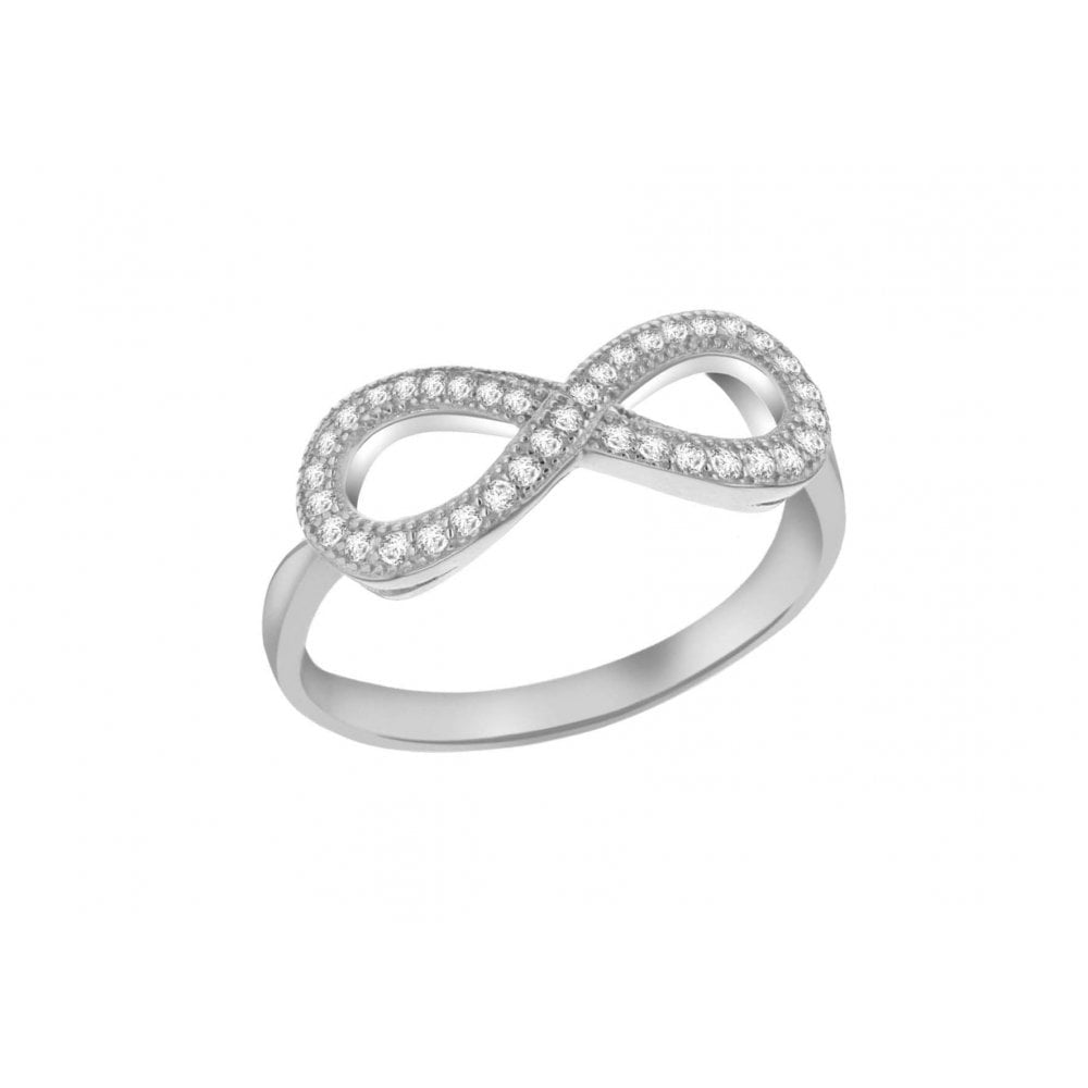 STERLING SILVER INFINITY RING WITH ZIRCONIA