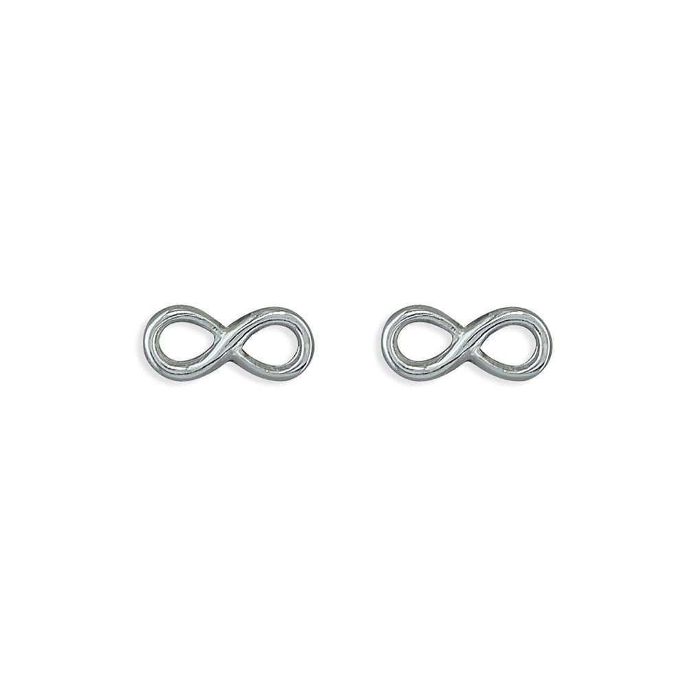 STERLING SILVER INFINITY STUD EARRINGS