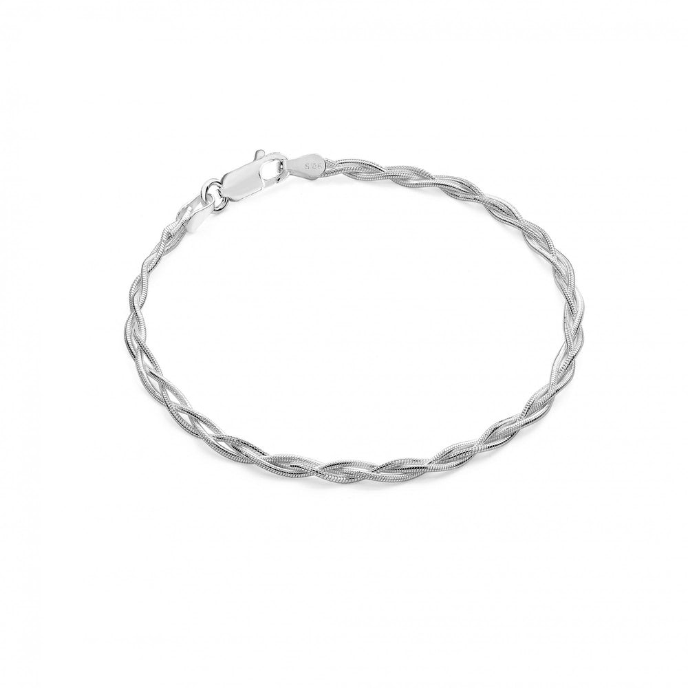 STERLING SILVER INTERWOVEN SNAKE BRACELET