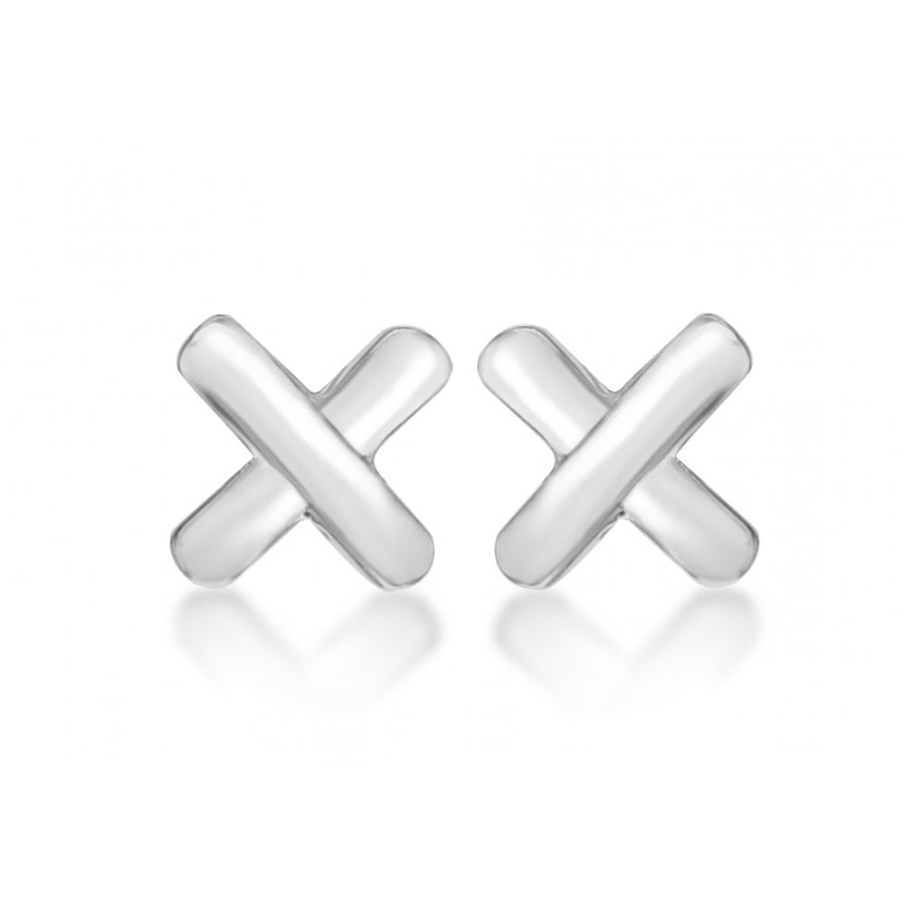 STERLING SILVER KISS STUD EARRINGS