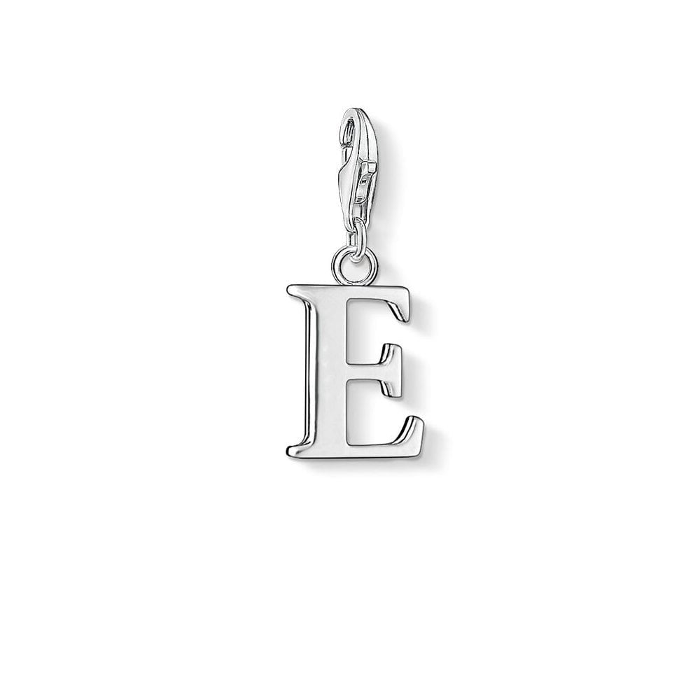 STERLING SILVER LETTER "E" CHARM PENDANT