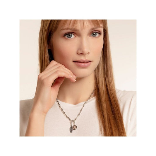 STERLING SILVER "LOVE & LUCK" CLOVERLEAF DISC CHARM PENDANT