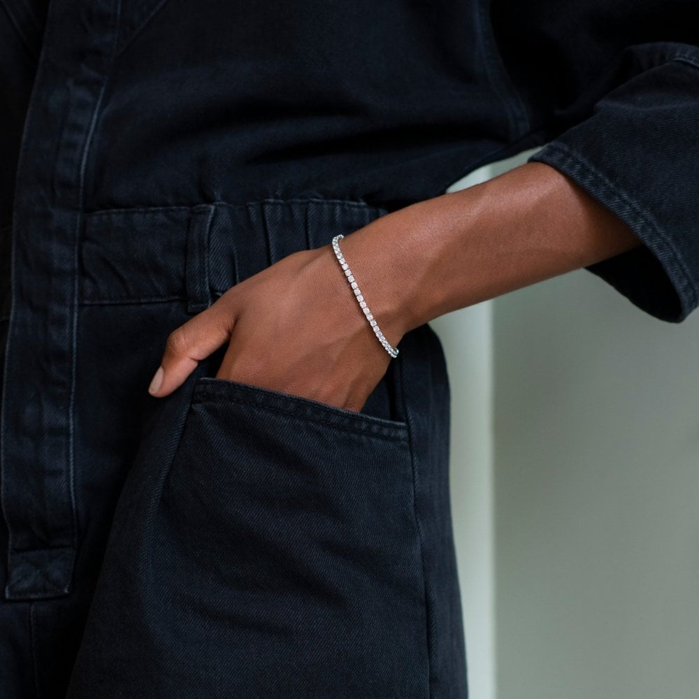 STERLING SILVER MILANO CUBLIC ZIRCONIA BRACELET