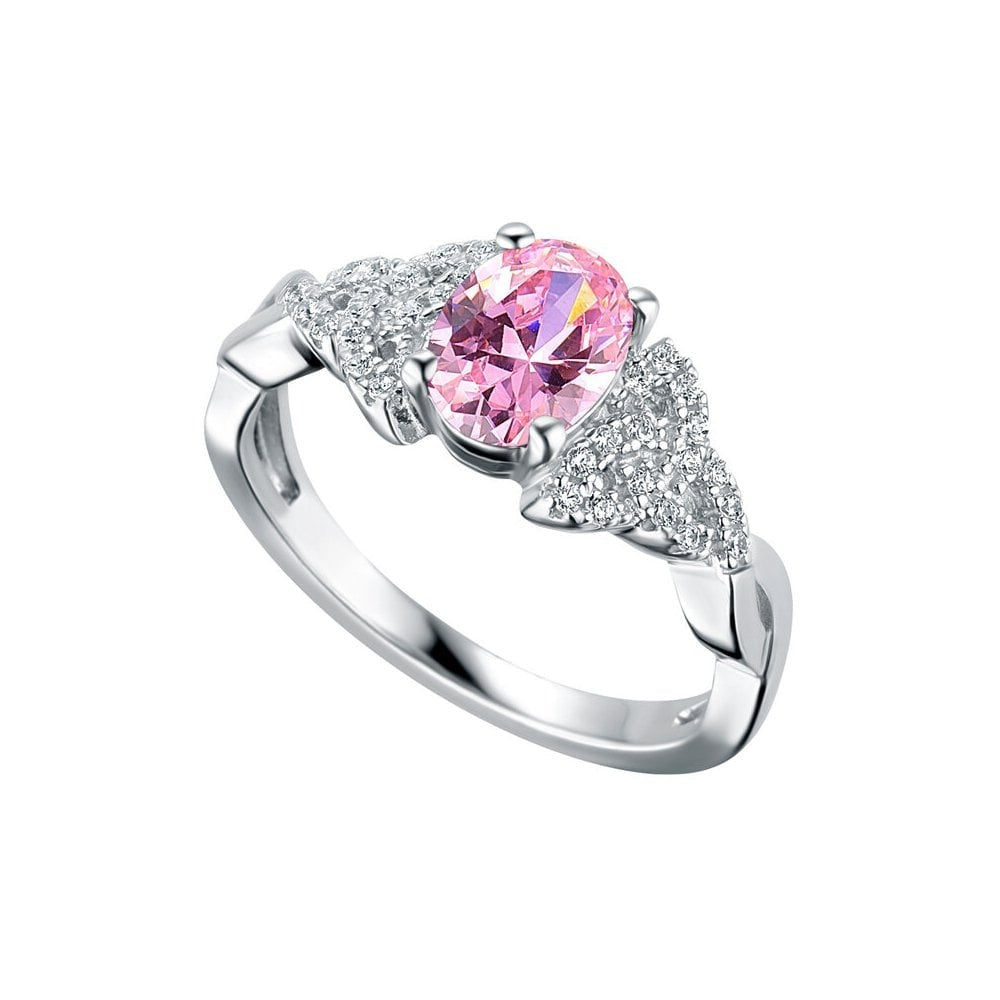 STERLING SILVER OCTOBER BIRTHSTONE TRINITY KNOT RING