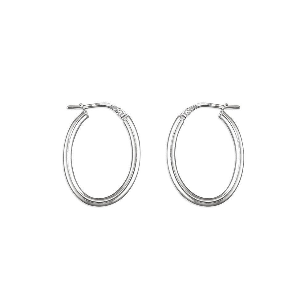 STERLING SILVER OVAL HOOP EARRINGS