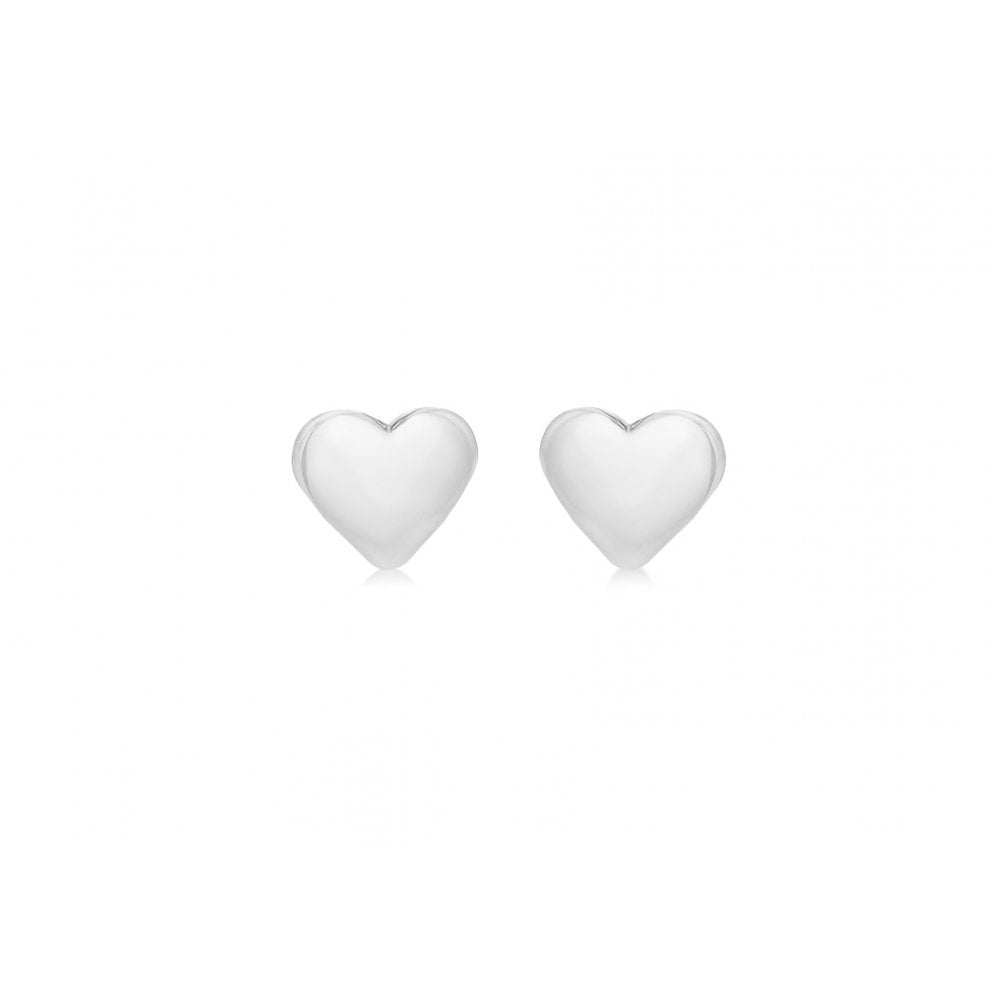 STERLING SILVER PUFFED-HEART STUD EARRINGS